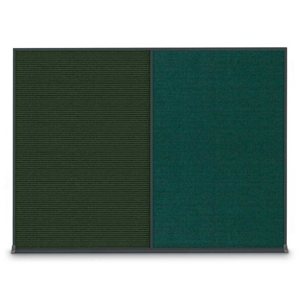 Double Door Radius Plus Corkboard, 48"X, UV8003PLUS-SATIN-MEDGRY